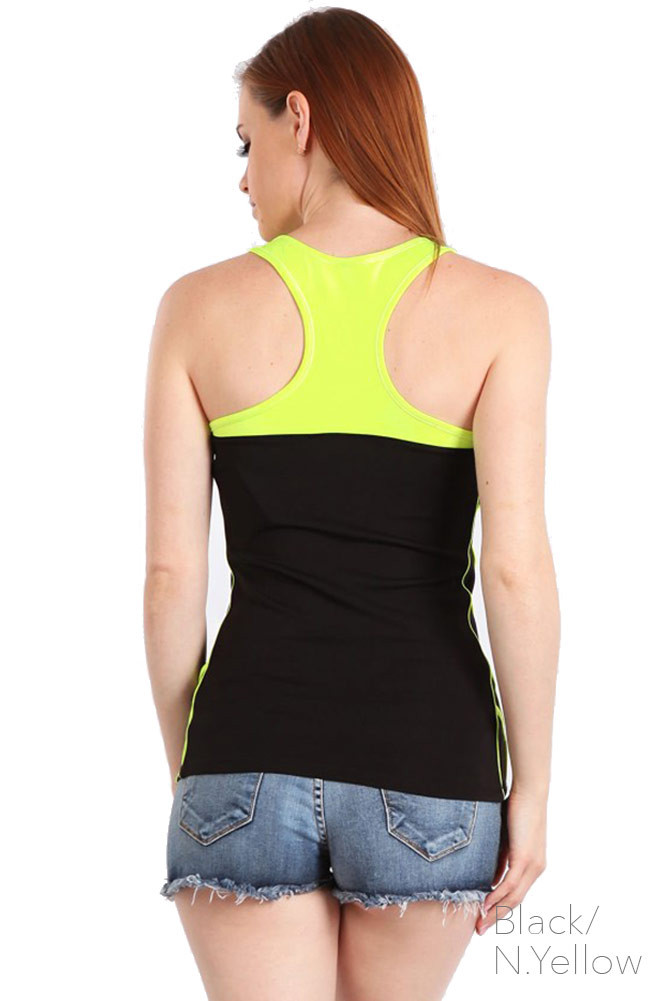 Women's Color Block Racerback Tank Top – Style AT2502 — tank top photo 4