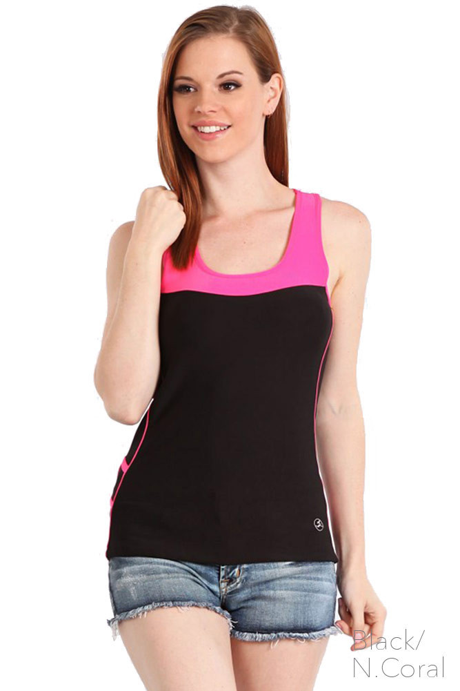 Women's Color Block Racerback Tank Top – Style AT2502 by BURACQ