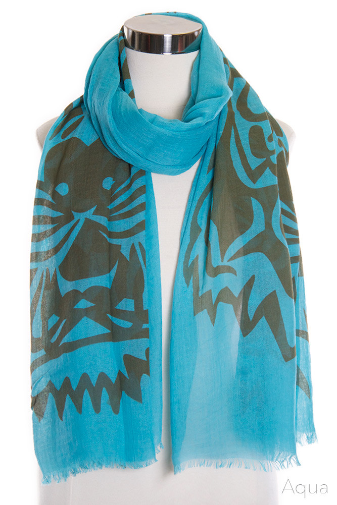 Women's Abstract Print Oblong Scarf – Style LOF4009 by BURACQ