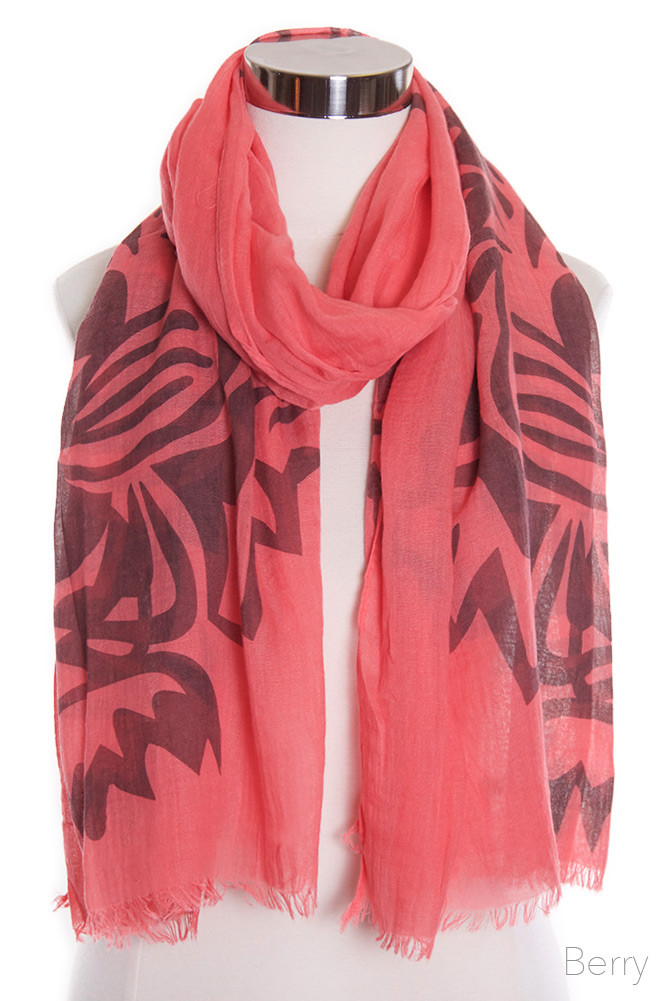 Women's Abstract Print Oblong Scarf – Style LOF4009 — scarf photo 3