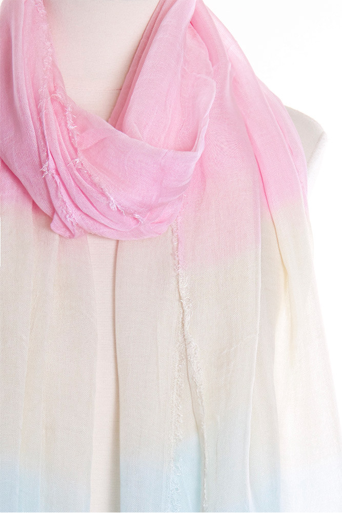 Women's Ombre Lightweight Oblong Scarf – Beige — scarf photo 3