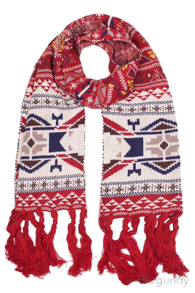 Women's Union Jack Knit Fringe Scarf – Style EANT8717 — scarf photo 2