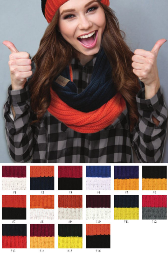 Women's Two-Tone Game Day Knit Infinity Scarf — infinity scarf photo 2