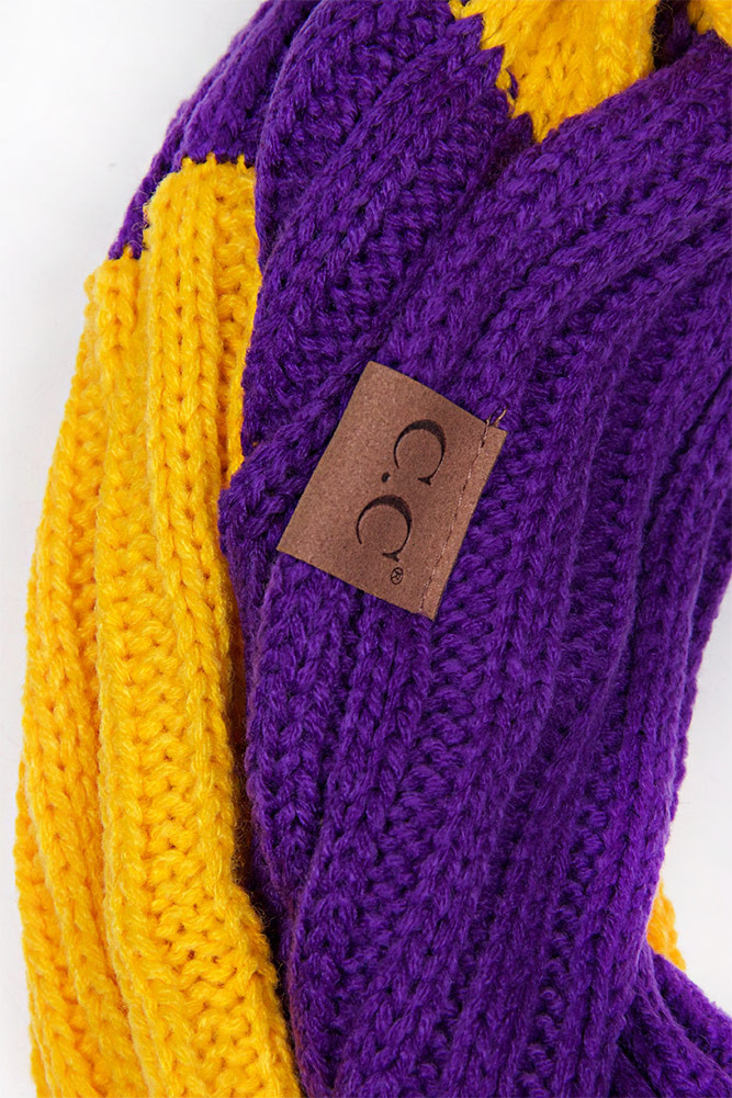 Women's Two-Tone Game Day Knit Infinity Scarf — infinity scarf photo 4