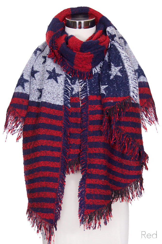 Women's American Flag Theme Scarf by BURACQ