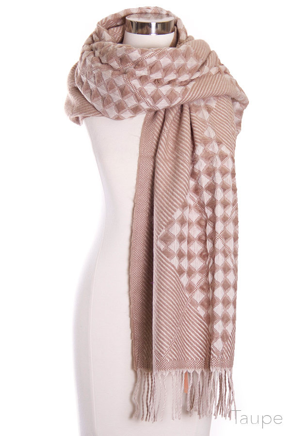 Women's Gingham Check Blanket Scarf – Style LOF5014 — scarf photo 4