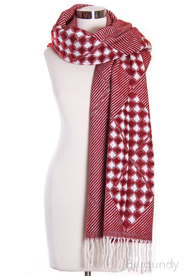 Women's Gingham Check Blanket Scarf – Style LOF5014 — scarf photo 2
