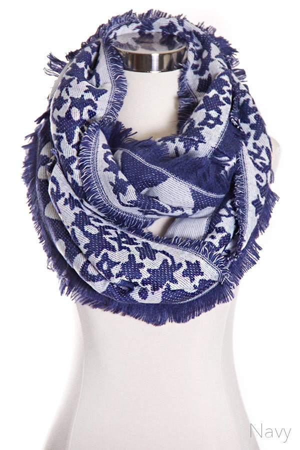 Women's Damask Print Infinity Scarf – Style LOF337 — infinity scarf photo 2