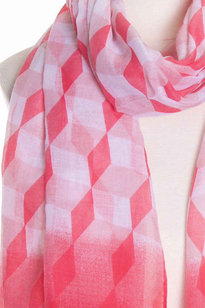 Women's Ombre Geometric Print Oblong Scarf — scarf photo 3