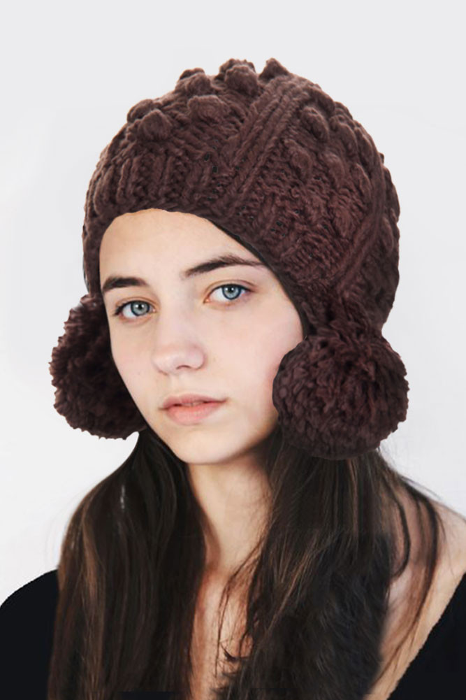 Women's Chunky Knit Trapper Beanie with Ear Flaps by BURACQ