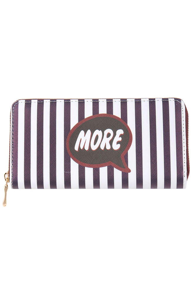 Women's Stripe Print Zip Around Wallet – Style FSB19158 by BURACQ