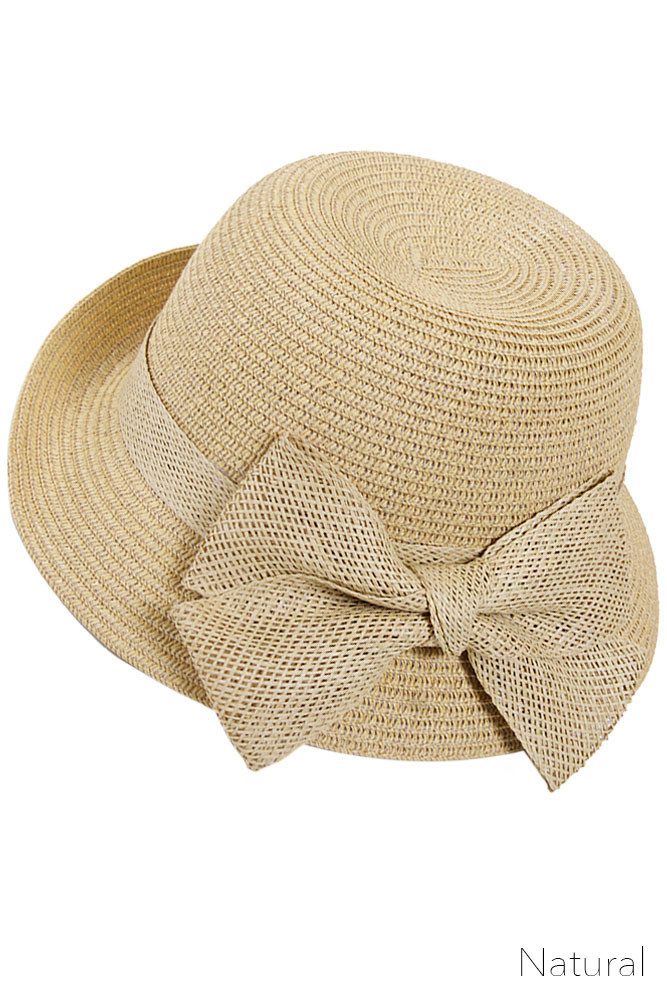Women's Bow Cloche Hat – Black — hat photo 3