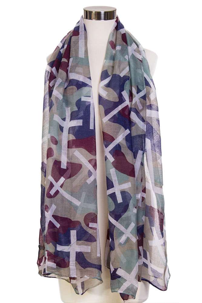 Women's Camo Pattern Oblong Scarf — scarf photo 7