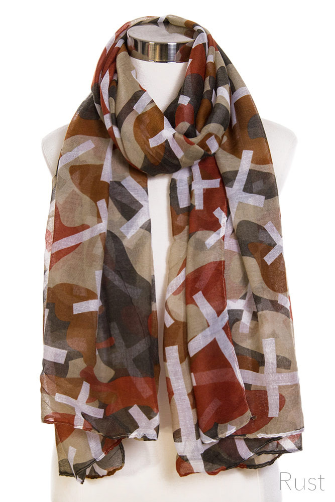 Women's Camo Pattern Oblong Scarf by BURACQ