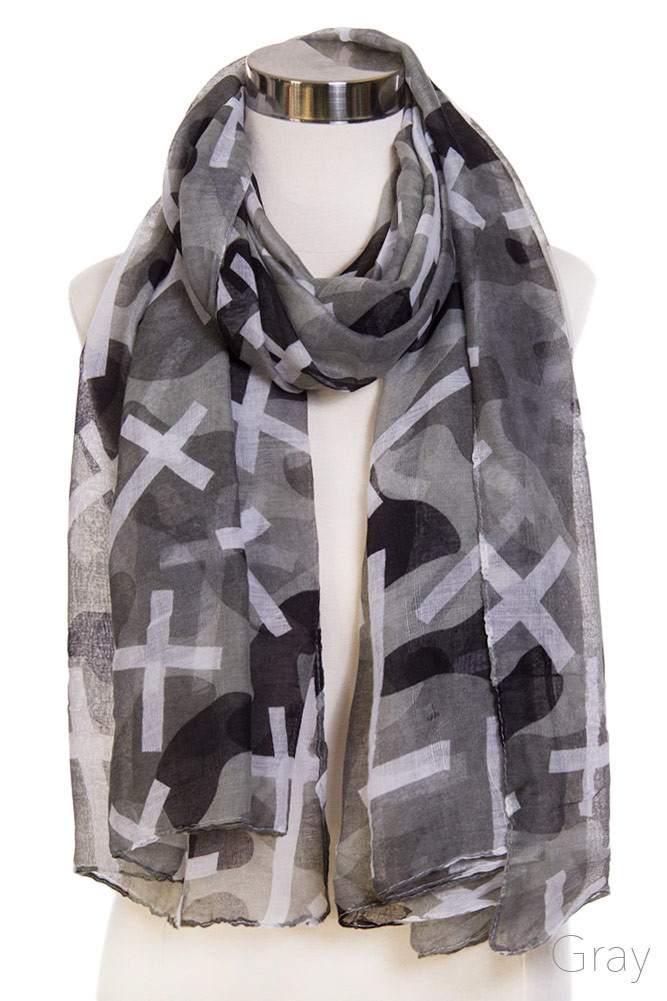 Women's Camo Pattern Oblong Scarf — scarf photo 4