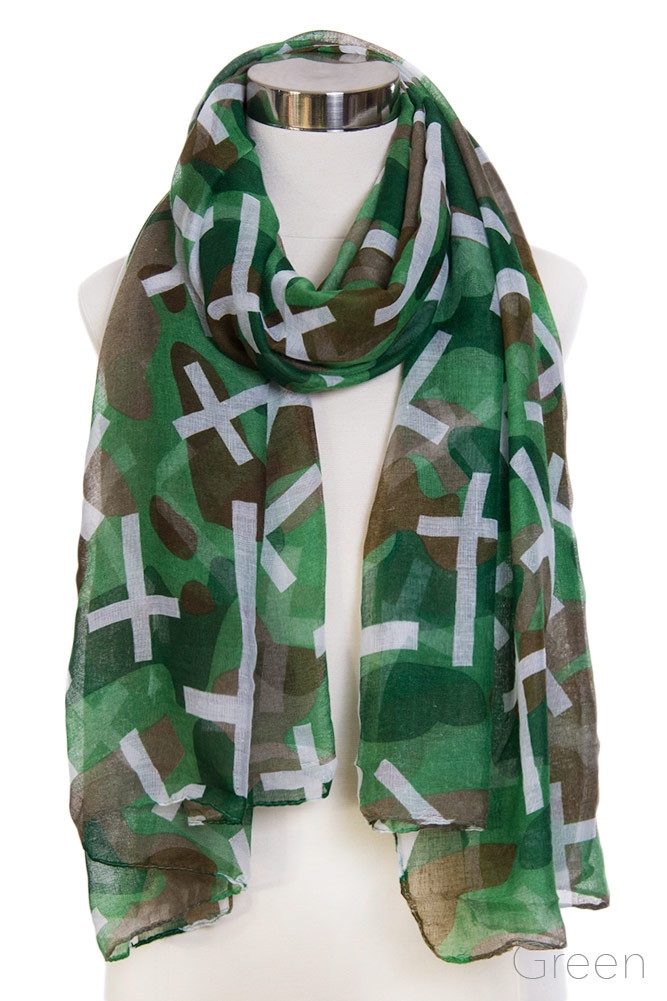 Women's Camo Pattern Oblong Scarf — scarf photo 5