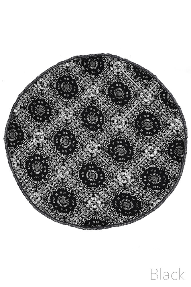 Medallion Print Round Beach Throw by BURACQ