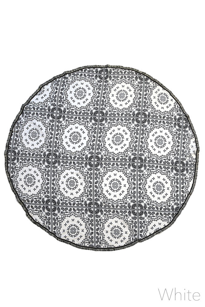 Medallion Print Round Beach Throw — beach towel photo 2