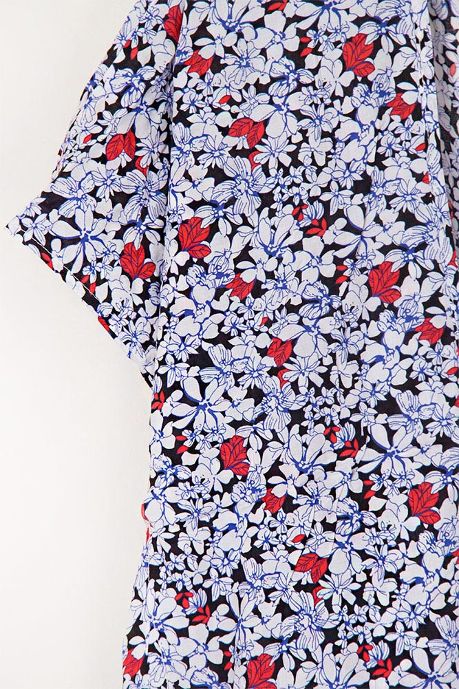 Women's Floral Print Fringe Kimono Wrap — kimono photo 5