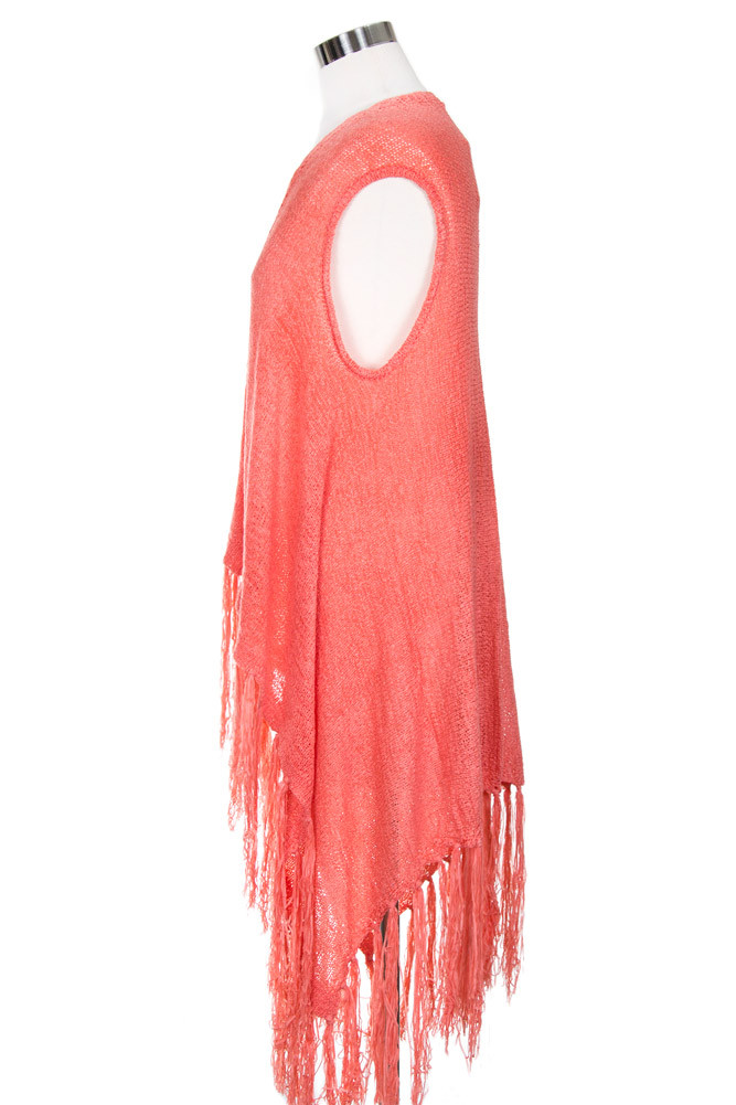 Women's Fringe Open Front Long Vest — vest photo 7