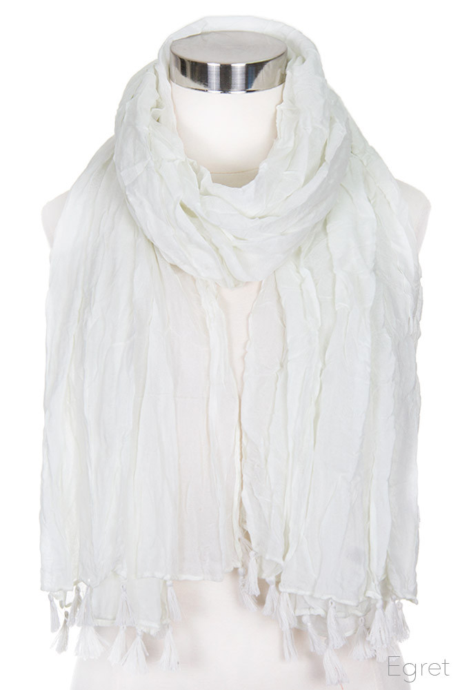 Women's Lightweight Tassel Oblong Scarf – Pink — scarf photo 4