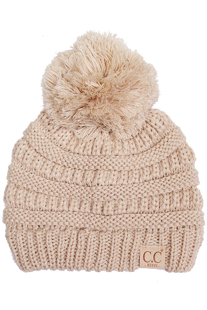 Children Knit Beanie with Pom Pom — beanie photo 2