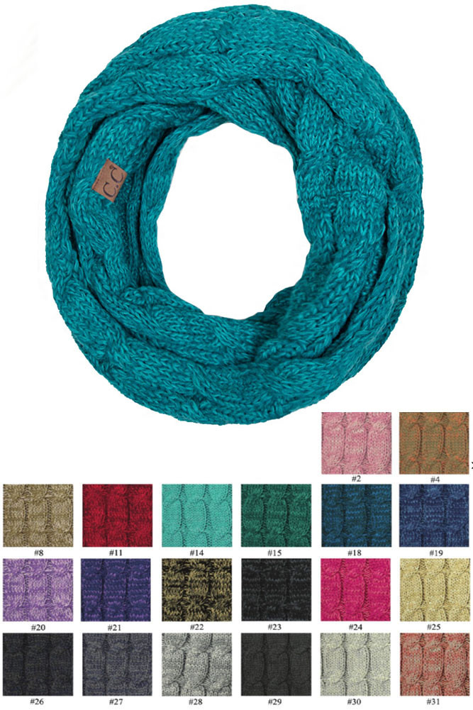 Women's Cable Knit Infinity Scarf by BURACQ