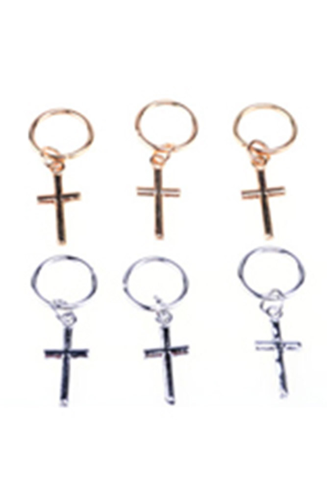 Women's Cross Charm Hair Braid Rings — hair accessory photo 2
