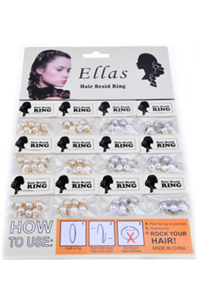 Women's Pearl Hair Braid Rings — hair accessory photo 3
