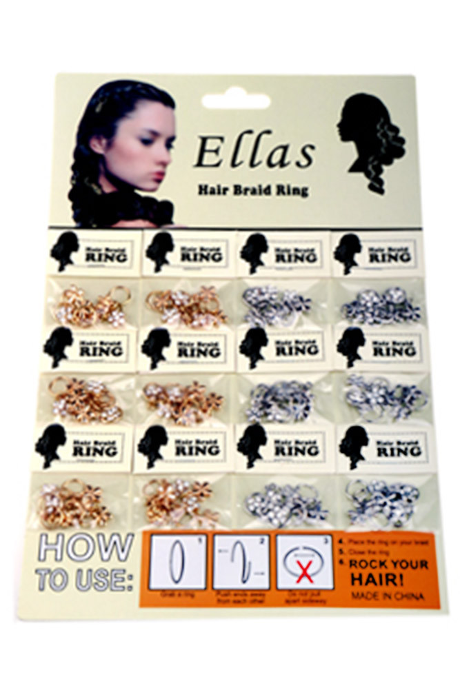 Women's Rhinestone Flower Hair Braid Rings — hair accessory photo 3