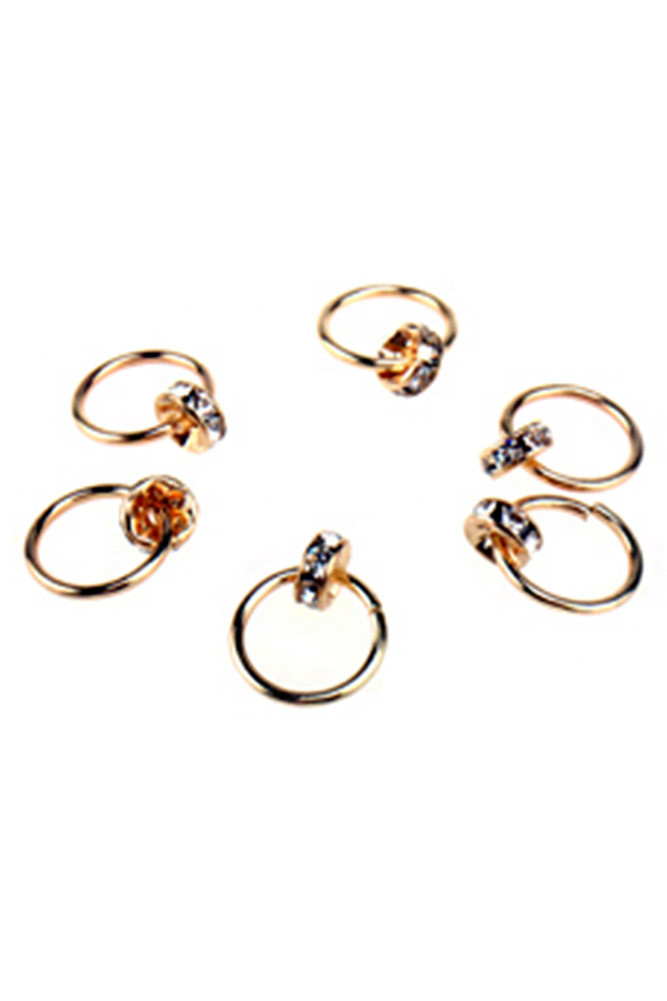 Women's Rhinestone Hair Braid Rings — hair accessory photo 2