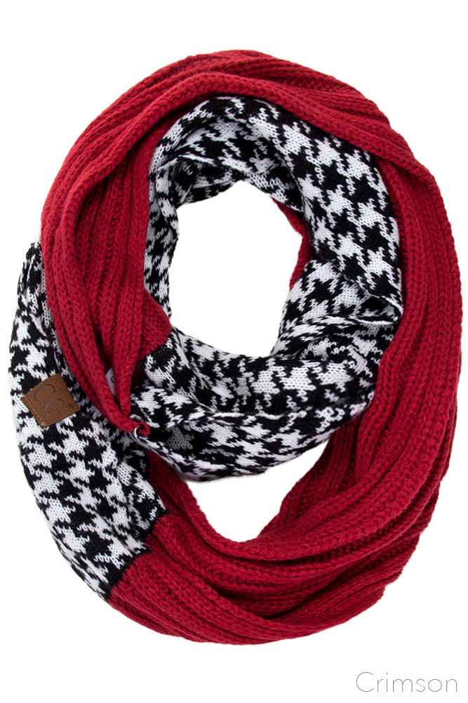 Women's Houndstooth Knit Infinity Scarf — infinity scarf photo 6