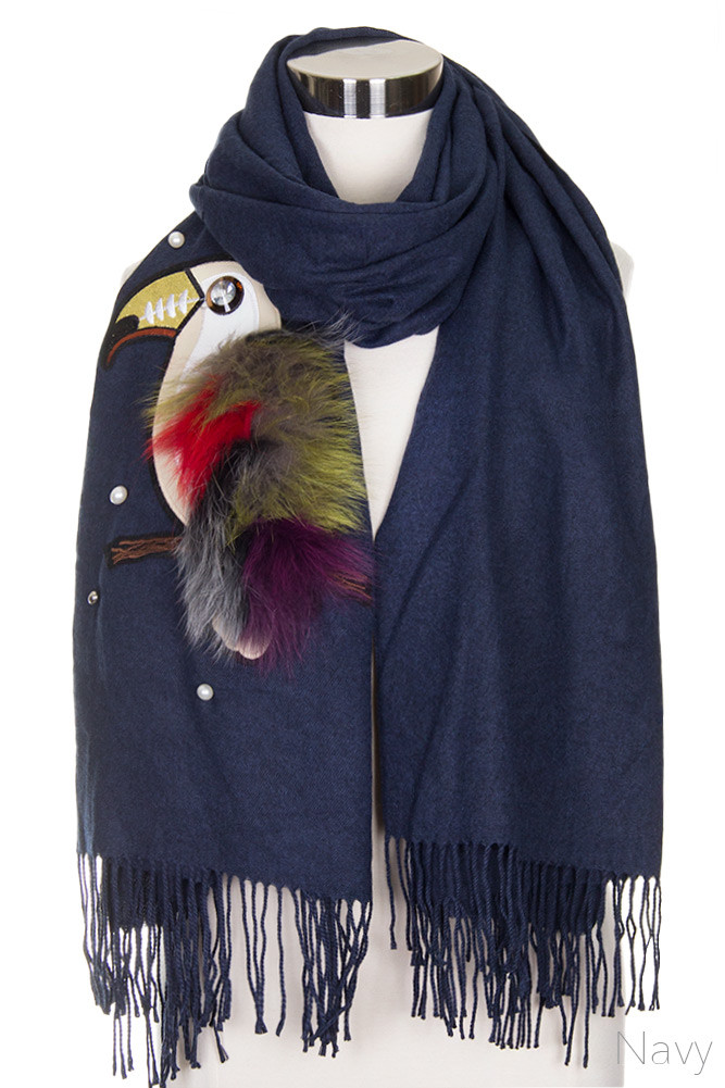 Women's Bird Applique Oblong Scarf – Style FSH7640 — scarf photo 5