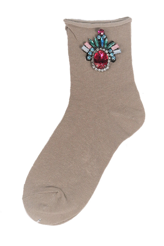 Women's Floral Embroidered Crew Socks — socks photo 4