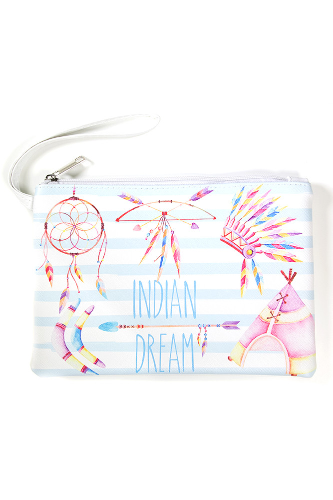Women's Dreamcatcher Print Zipper Pouch – Style PCH107 by BURACQ