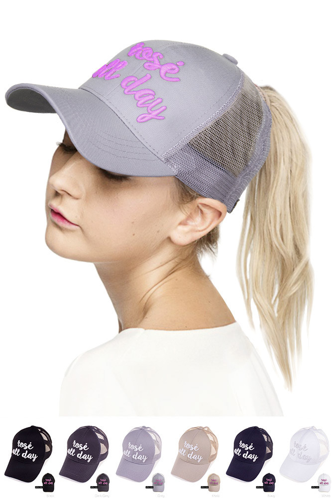 Women's Embroidered Slogan Ponytail Baseball Cap by BURACQ