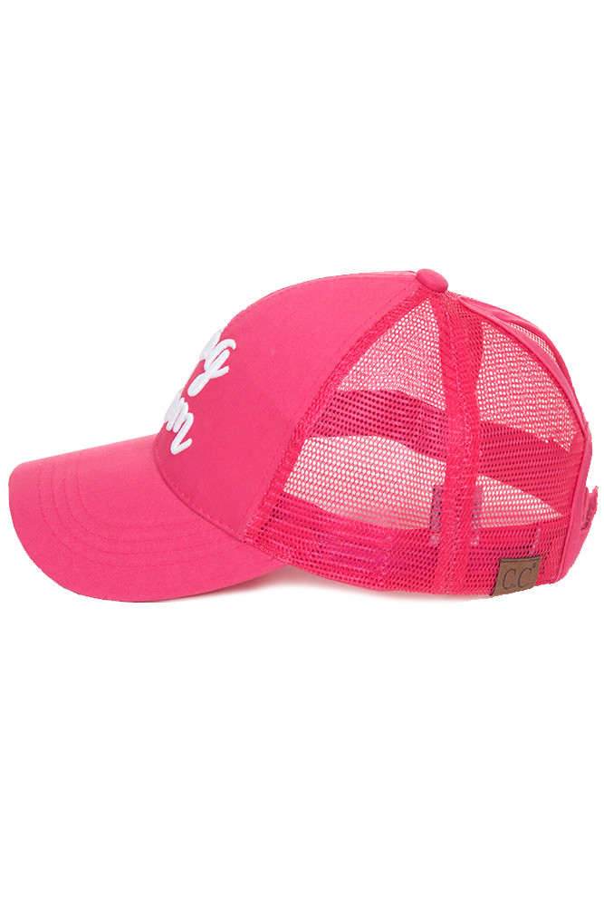 Women's Embroidered Slogan Ponytail Baseball Cap — baseball cap photo 8