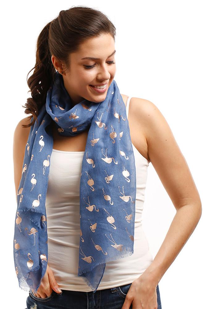 Women's Metallic Print Oblong Scarf – Olive — scarf photo 8