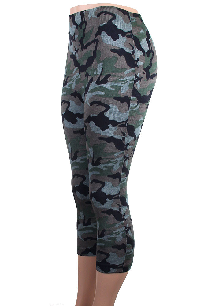 Women's Camo Print Capri Leggings – Style 7MNC04 — leggings photo 2