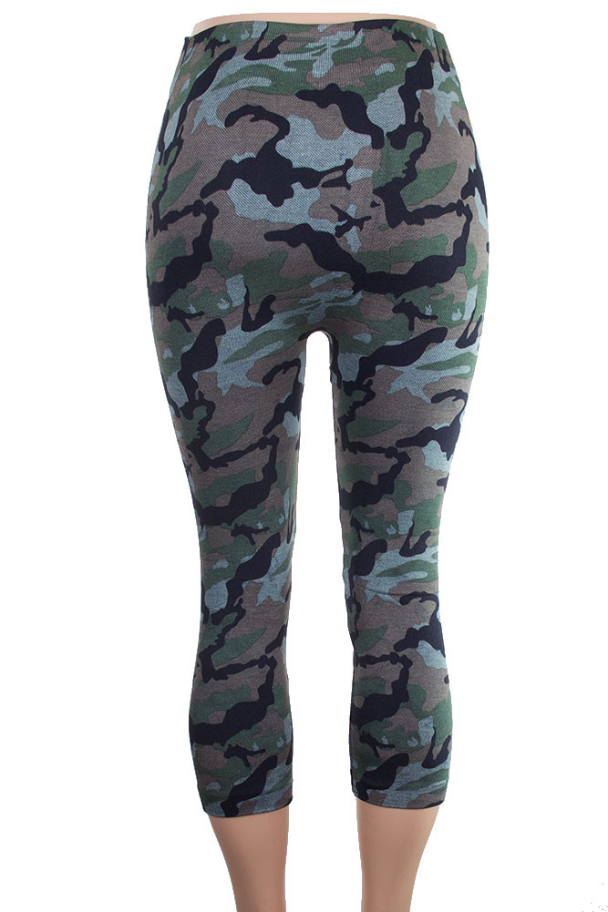 Women's Camo Print Capri Leggings – Style 7MNC04 — leggings photo 3