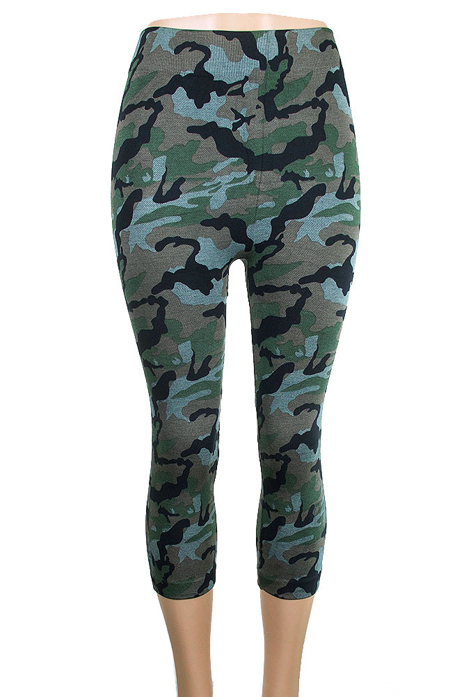 Women's Camo Print Capri Leggings – Style 7MNC04 by BURACQ