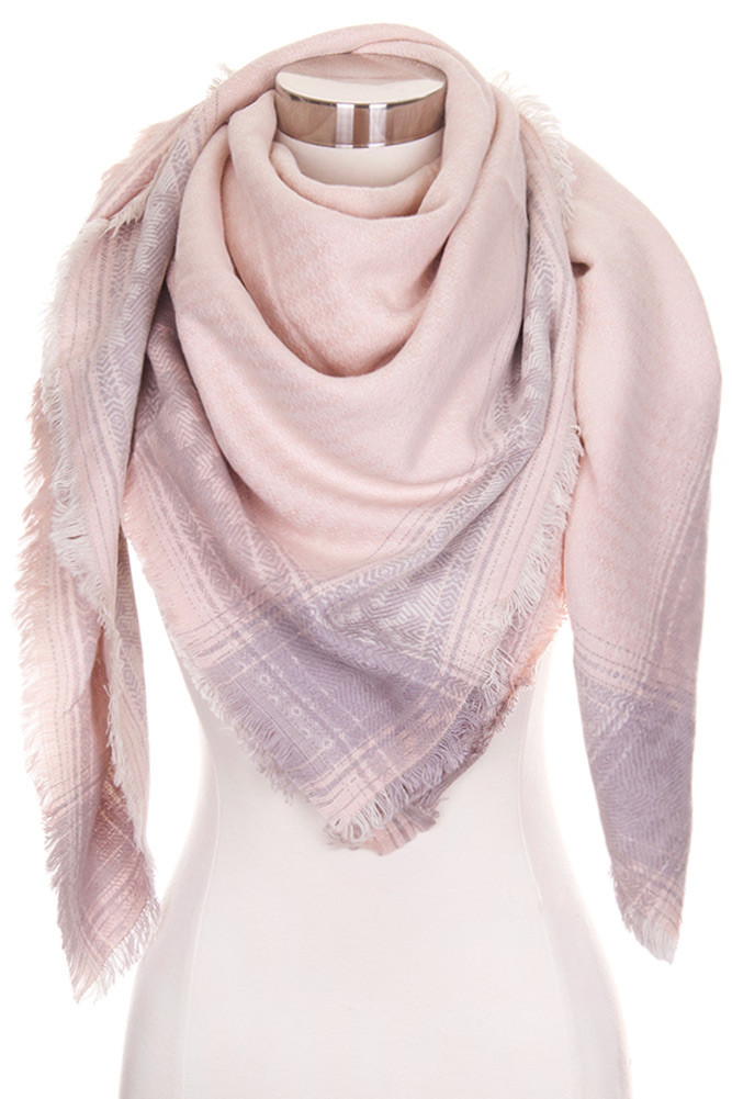 Women's Ombre Square Blanket Scarf – Coral in Coral by BURACQ