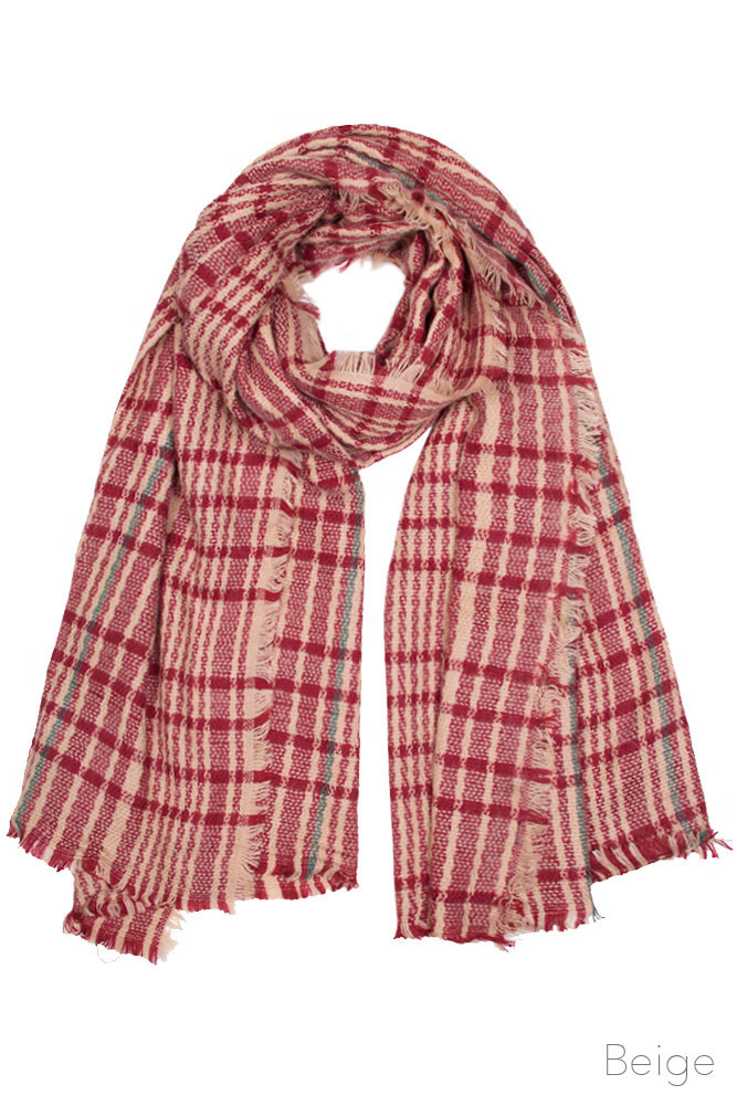 Women's Plaid Oblong Scarf – Style EASW8726 by BURACQ