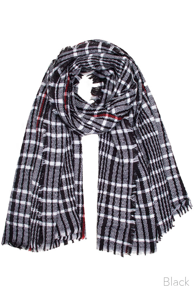 Women's Plaid Oblong Scarf – Style EASW8726 — scarf photo 2
