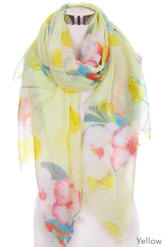 Women's Watercolor Print Oblong Scarf — scarf photo 5