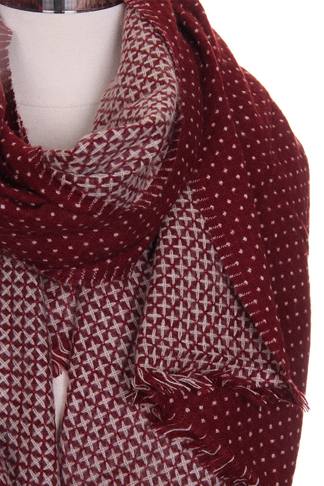 Women's Two-Tone Knit Oblong Scarf – Denim — scarf photo 6