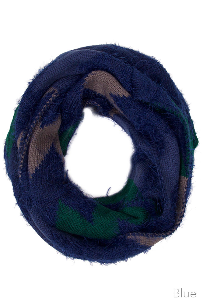 Women's Faux Fur Plaid Infinity Scarf by BURACQ