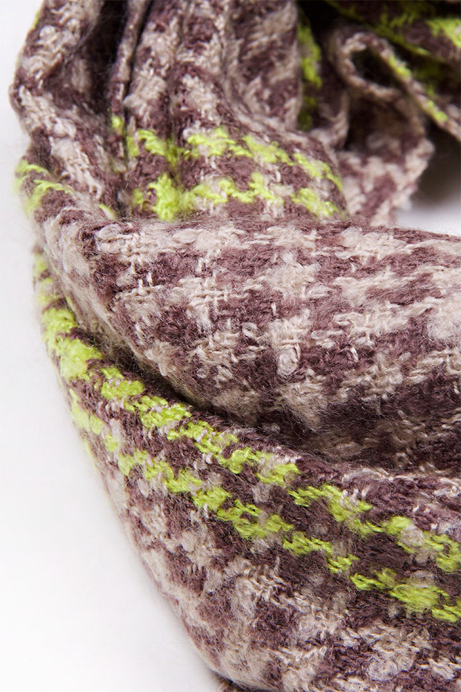 Women's Houndstooth Knit Infinity Scarf – Brown — infinity scarf photo 2