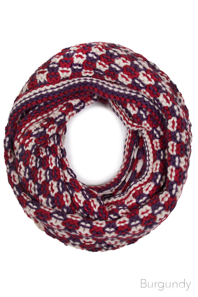 Women's Owl Pattern Knit Infinity Scarf by BURACQ
