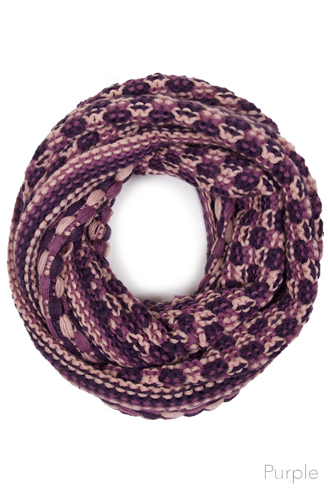 Women's Owl Pattern Knit Infinity Scarf — infinity scarf photo 2